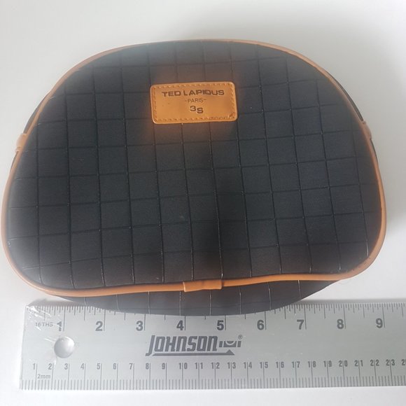 Vintage TED LAPIDUS Paris 3S Toiletry Cosmetic Bag Vinyl Faux Leather Taiwan - Picture 5 of 11